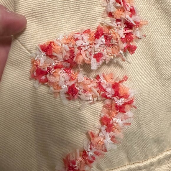 Marc Cain Beige Jacket with Coral tweed Trim - Picture 4 of 5